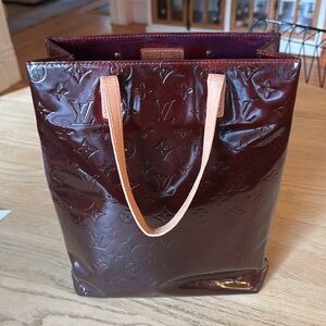 Louis Vuitton Red Vernis Patent Leather Tote Bag